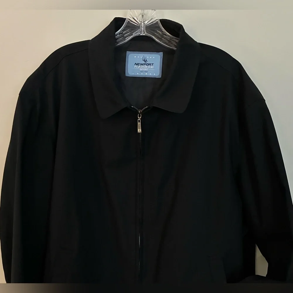 Newport Harbor Sport Men’s Black Lightweight Full-Zip Lined Jacket; Size XL